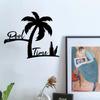Coastal Style Metal Palm Tree Wall Art - For Pool Time. Outdoor Metal Sign. Home Pool Party Decor. General Fit Hanging Ornament.