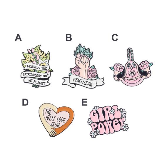 Feminist Brooch Lovely Design Easily Wear Good Gloss Exquisite Jewelry Costume Accessories Girl Power