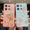 Прозрачный чехол для телефона с бантом и слотом для карт для Xiaomi 14T 13T Pro Poco F6 Pro X6 C65 Redmi Note 13 Pro 12 11, мягкий силиконовый противоударный бампер