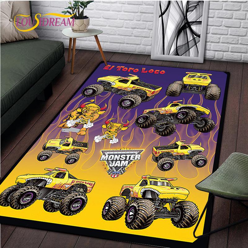 Ковер Monster Jam Truck для гостиной, спальни, коврик для кухни, детской, нескользящий коврик для пола, ковер-подарок на день рождения, реквизит для фотосъемки