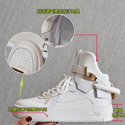 Женские кожаные высокие кеды 2025 весна новая повседневная толстая подошва модные универсальные маленькие белые туфли женские плоские одинарные