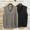 "Men's V-Neck Solid Color Sweater Vest - Hong Kong Style, Spring/Autumn"