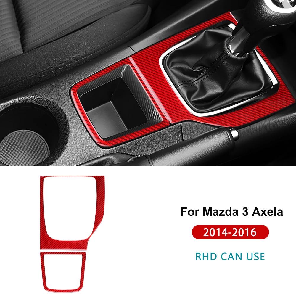 Real Soft Carbon Fiber Sticker for Mazda 3 Axela 2014 2015 2016 LHD RHD Manual Car Gear Shift Panel Interior Trim Accessories