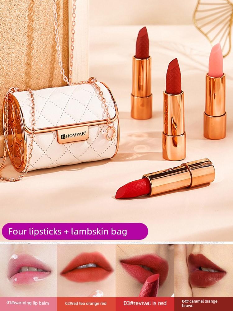38Th Women's Day Lambskin Bag Lipstick Birthday Gift for Female Friends, Gift for Girlfriend, Chinese Valentine's Day Gift Box Set