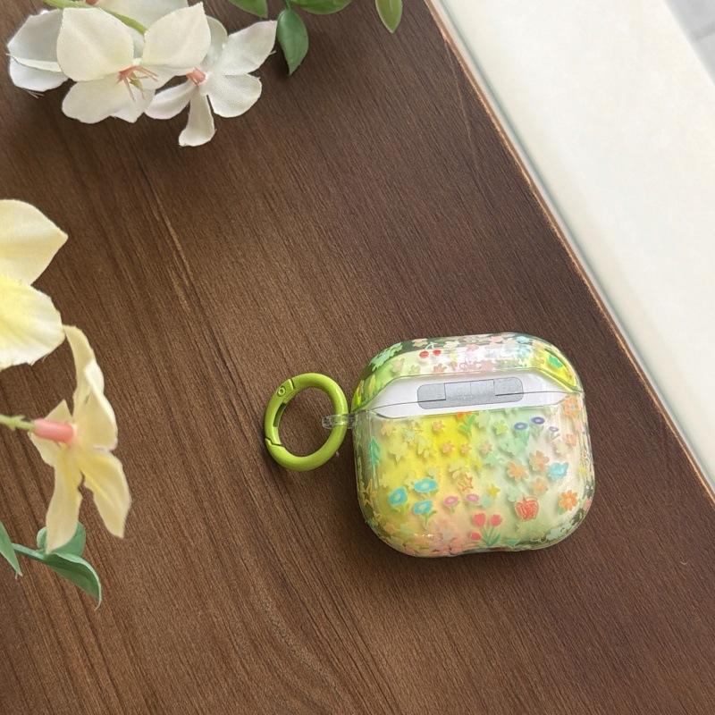 Yellow-green smudged floral AirPods 1 generation earphone case for Apple earphones AirPods 1 generation Pro1