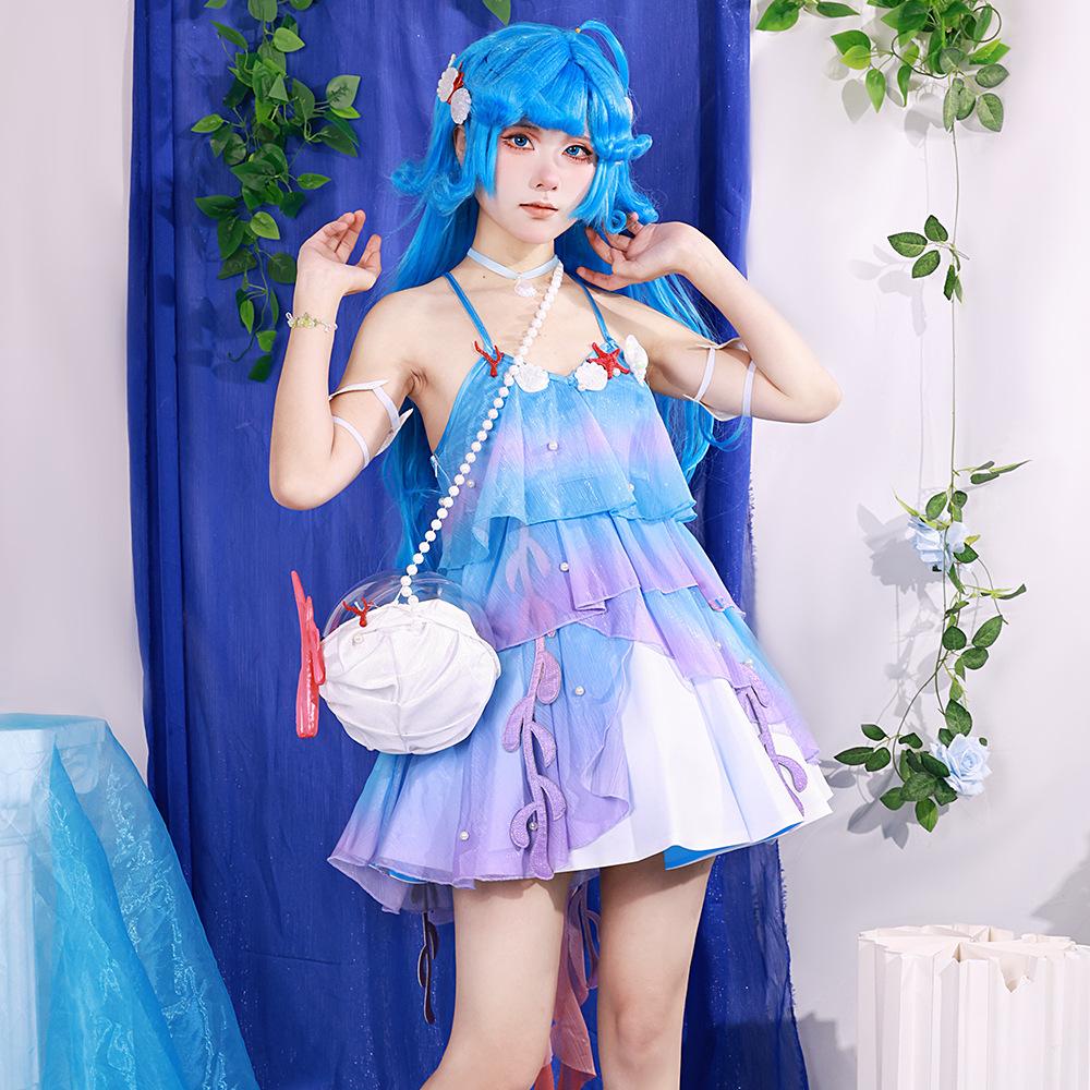 Honor of Kings Doria Cosplay Costume, Mermaid Doria Anime Game Women Full Set