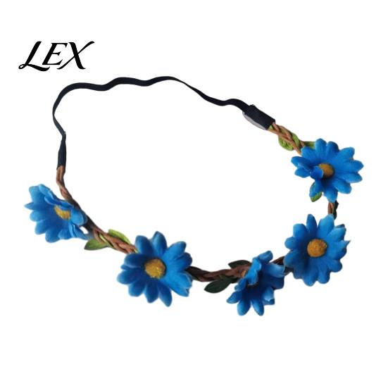 Floral Hair Accessory for Beach Vacation Sunflower/Daisy Wreath Headband Women Girls, Flower Headpiece, Adjustable Travel Photography Silk Crown