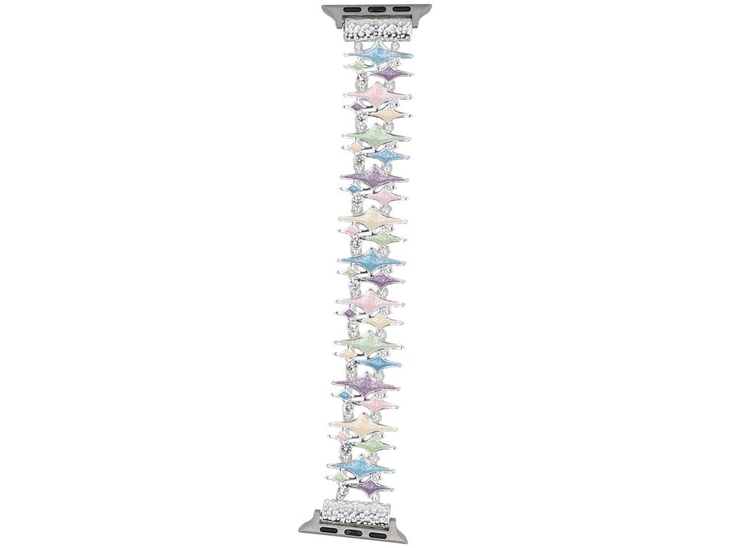 New GlacierX Gleam Galaxy Stretch Bracelet Ice Candy for Apple Watch 38/40/41mm Silver-Pastel