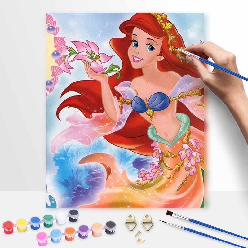 Disney The Little Mermaid oil painting kit digital painting art handmade diy home room decorations
