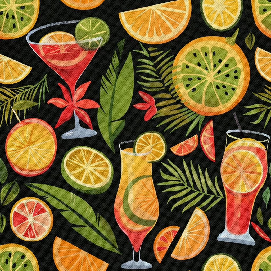 Outdoor Dekostoffe Oxford - Motiv Cocktail | Dx8464