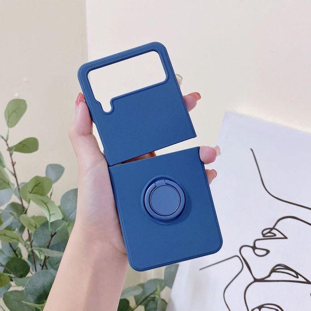Удобный складной чехол с матовой кожей для Samsung Galaxy Z Flip 4, чехол Flip3 с держателем, противоударная жесткая задняя крышка для Samsung Zflip4