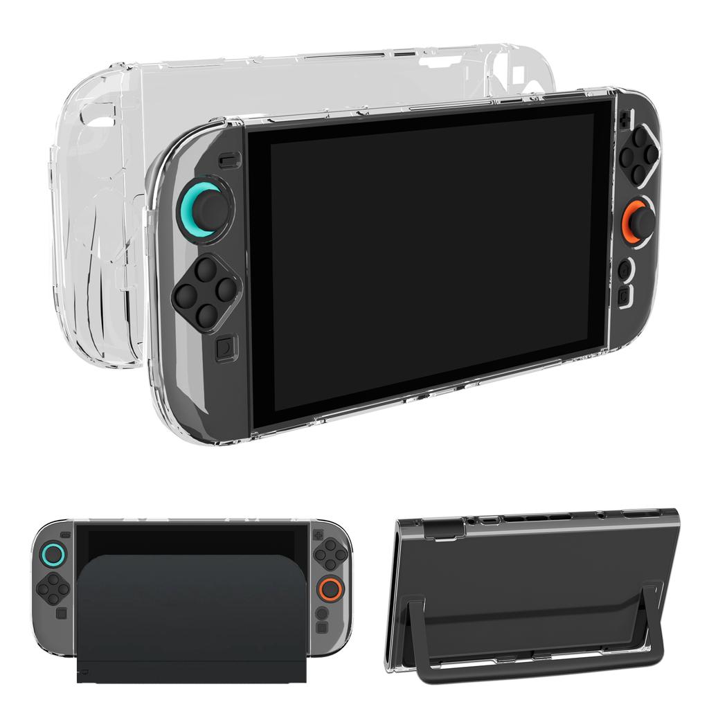 Кристальный чехол для игровой консоли Switch 2, Прозрачный защитный чехол для раздельных ручек консоли, Устойчивый к царапинам и отпечаткам пальцев