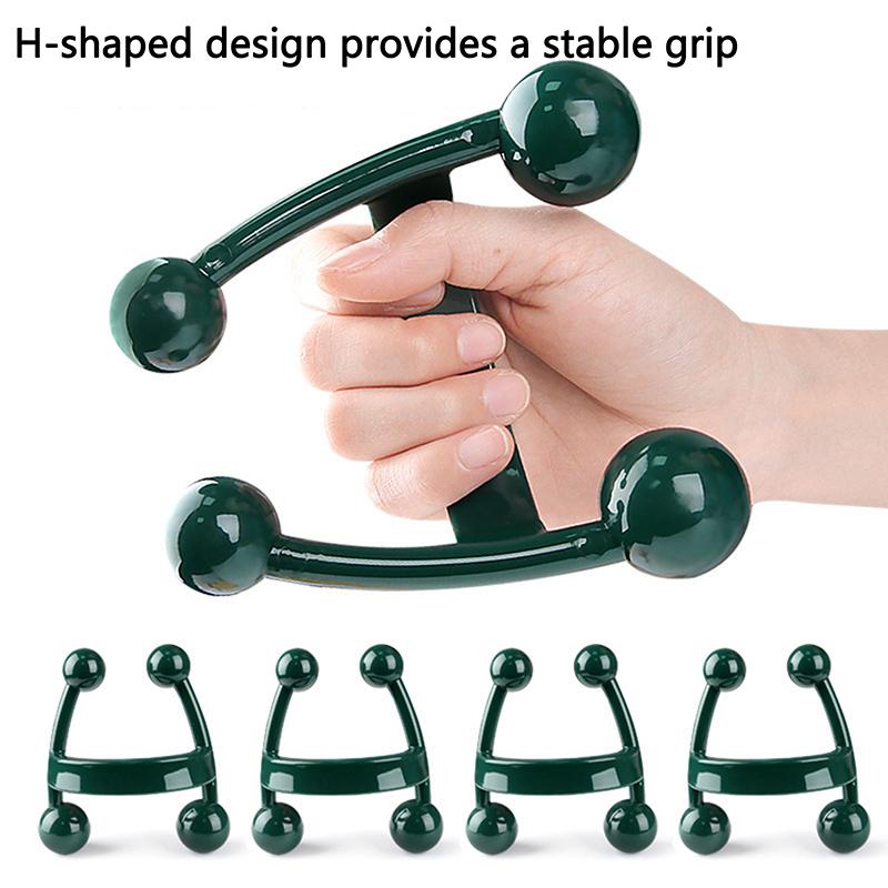 H-образный триггерный точечный массажер для тела, глубокий массаж тканей, портативный ручной массажный инструмент для трапециевидной мышцы, талии, спины, рук