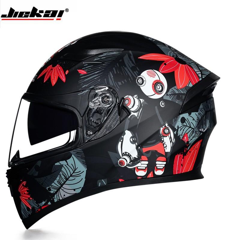 Dual Lens Motorcycle Helmet Off-Road ATV Scooter Riding Full Face Safety Women Men Adult ABS Material