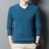 Осенне-зимний мужской шерстяной свитер, модный пуловер с V-образным вырезом, шерстяной свитер для мужчин