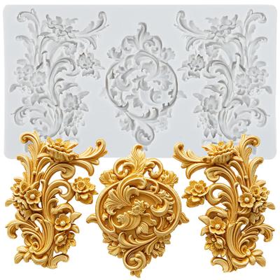 Барокко Силиконовые формы Завитки Свиток Кружево Форма для мастики Инструменты для украшения торта Топпер для кекса Шоколадные конфеты Ручная работа Паста из жевательной резинки Полимерная глина