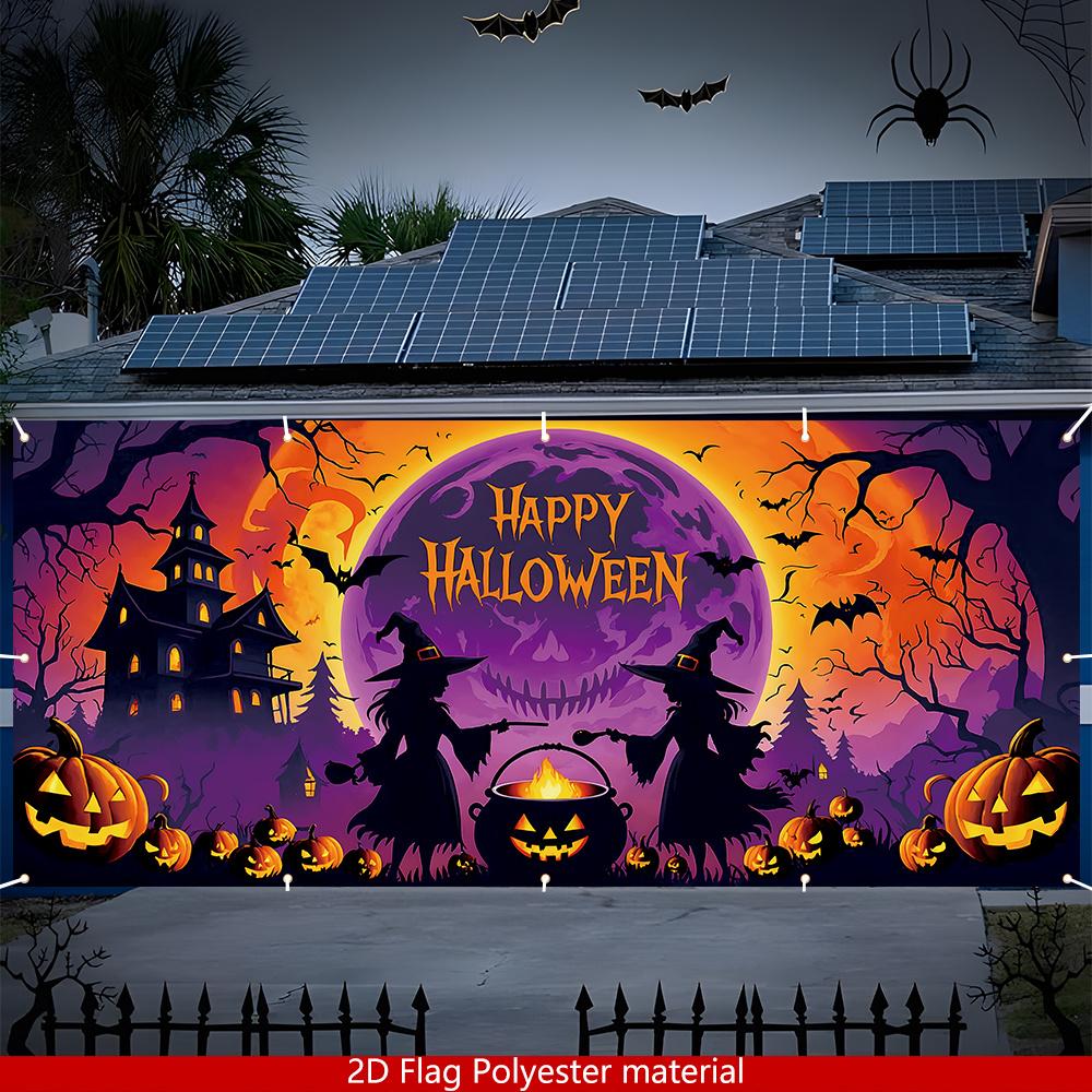 One Halloween garage banner featuring bats, suitable for Halloween partieszyc