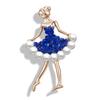Cute Figure Brooch Dancing Ballet Girl Dancer Crystal Rhinestone Brooches for Women Metal Pins  Party Wedding Jewelry Best Gift