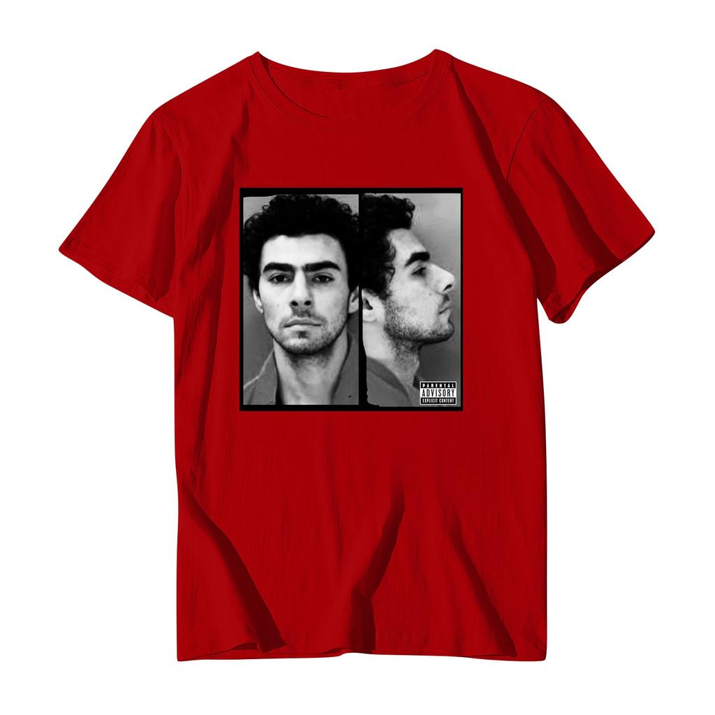 Унисекс Повседневный свободный принтованный свитер с круглым вырезом и коротким рукавом