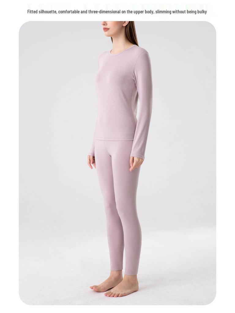 Женский антибактериальный комплект термобелья из модала Lenzing, улучшающий кожу - Базовый слой класса А для осени/зимы