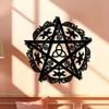 Pentagram Triple Moon Iron Wall Art - 1 Pcs Metal Wall Decor Sculpture, Star Modern Home Decoration, Housewarming Gift for Her