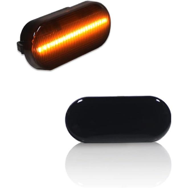 ADIIL 4PCS Smoked Lens Front Bumper Amber LED Side Marker Lamps Turn Signal Lights For Volkswagen MK4 Golf GTI R32 Jetta