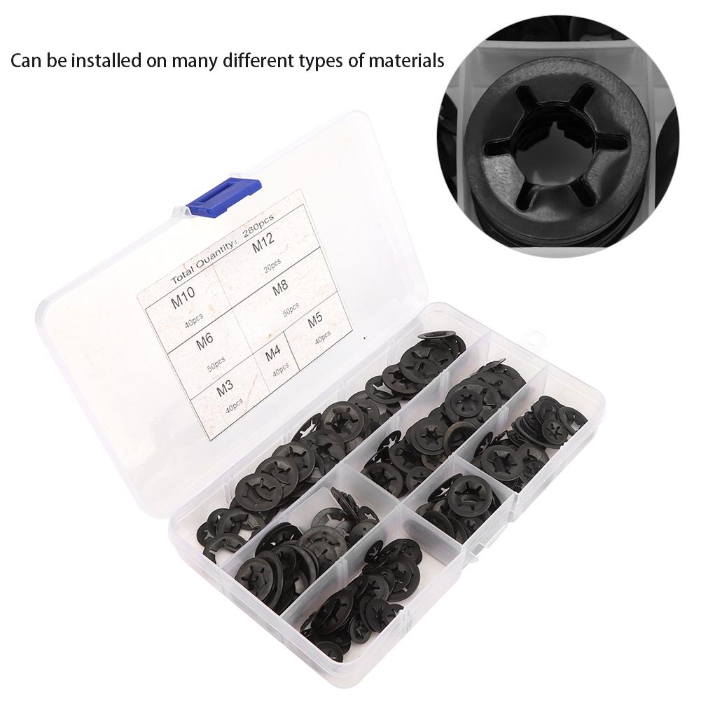 280 шт. Внутренняя зубчатая стопорная шайба, крепежная прокладка для быстрой шайбы M3 M4 M5 M6 M8 M10 M12