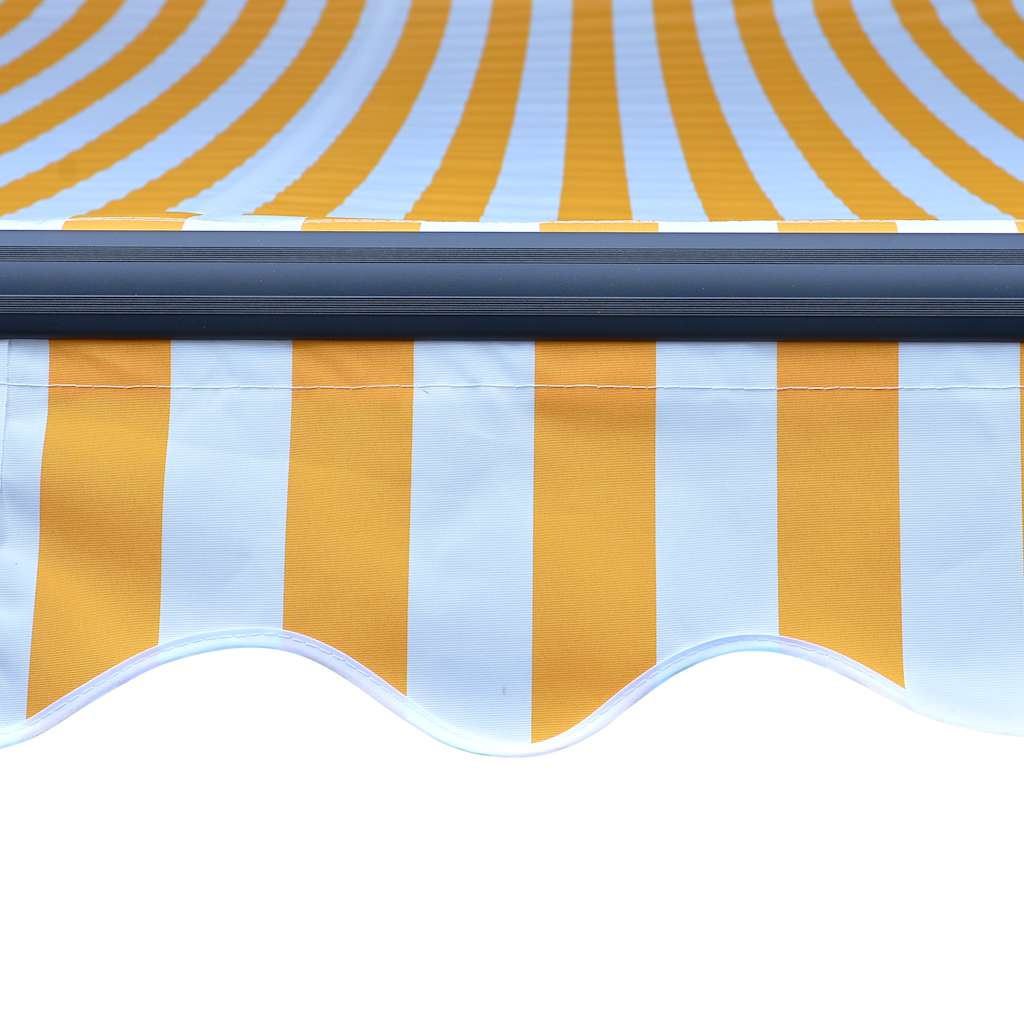 Manual Retractable Awning with LED Lights 300x250 cm Yellow & White