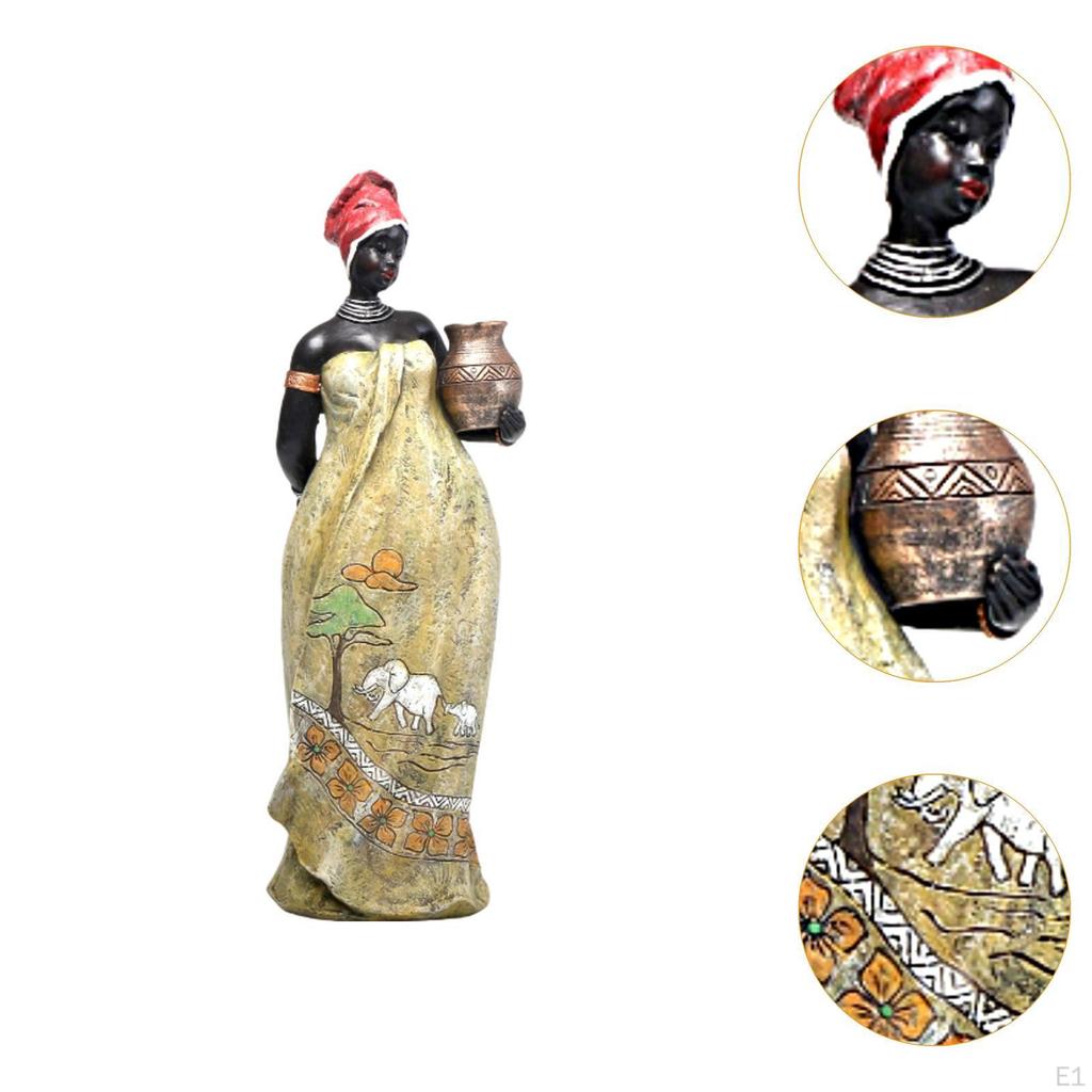 African Woman Statue As A Unique Gift Ornament In Resin