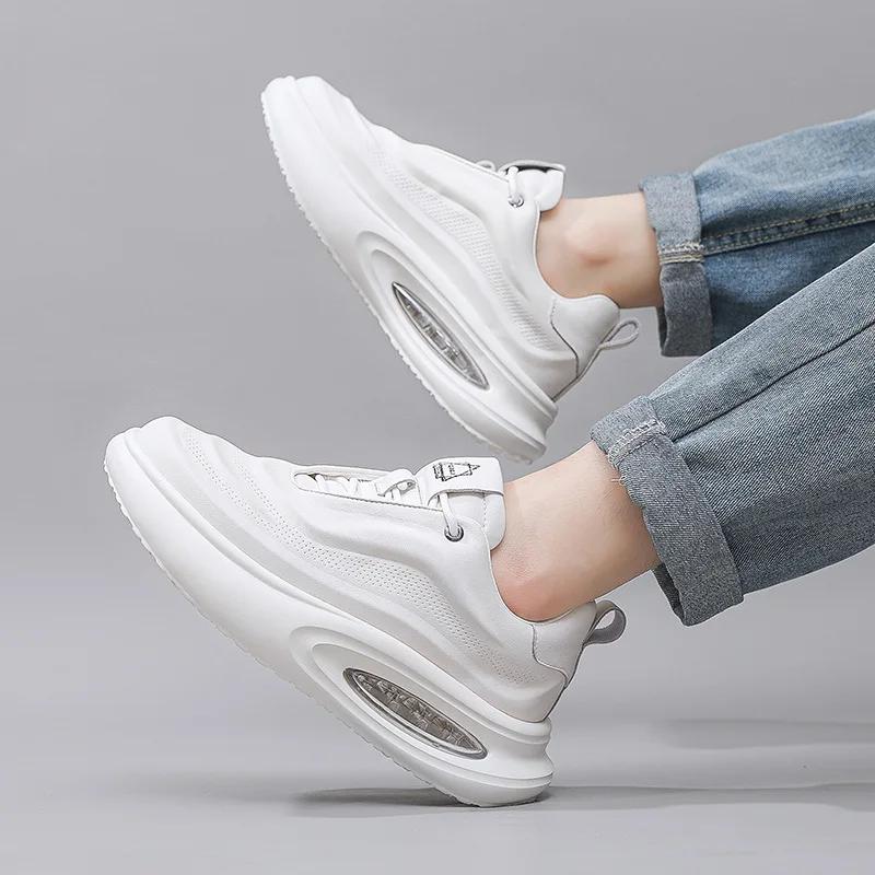 Мужская обувь из натуральной кожи, модный тренд, повседневная спортивная обувь на воздушной подушке, роскошные кроссовки, мужская кожаная оригинальная обувь