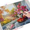 5D DIY Алмазная картина Цветочная мозаика Окно Полный дрель Алмазная вышивка Ремесленный комплект Изображение Горный хрусталь Домашний декор