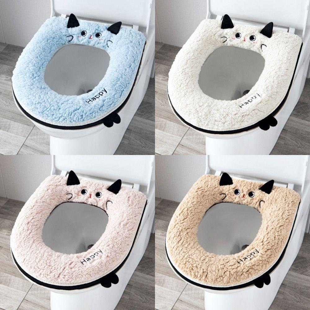 Cartoon Cat Zipper Toilet Cover Waterproof Toilet Seat Pad New Toilet Seat Cushion Universal