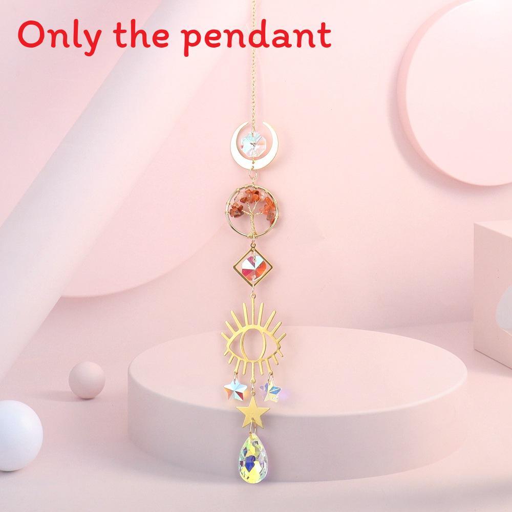 Sun Catcher Gold Moon Tree Of Life Agate Sunlight Decor For Windows