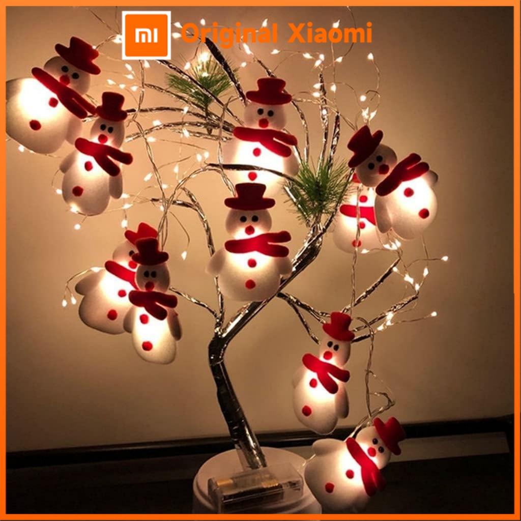 Xiaomi 1pc Christmas Snowman String Lights Battery Powered Novelty Short Plush Lights Perfect For Home Garden Party Wedding Gift Decor