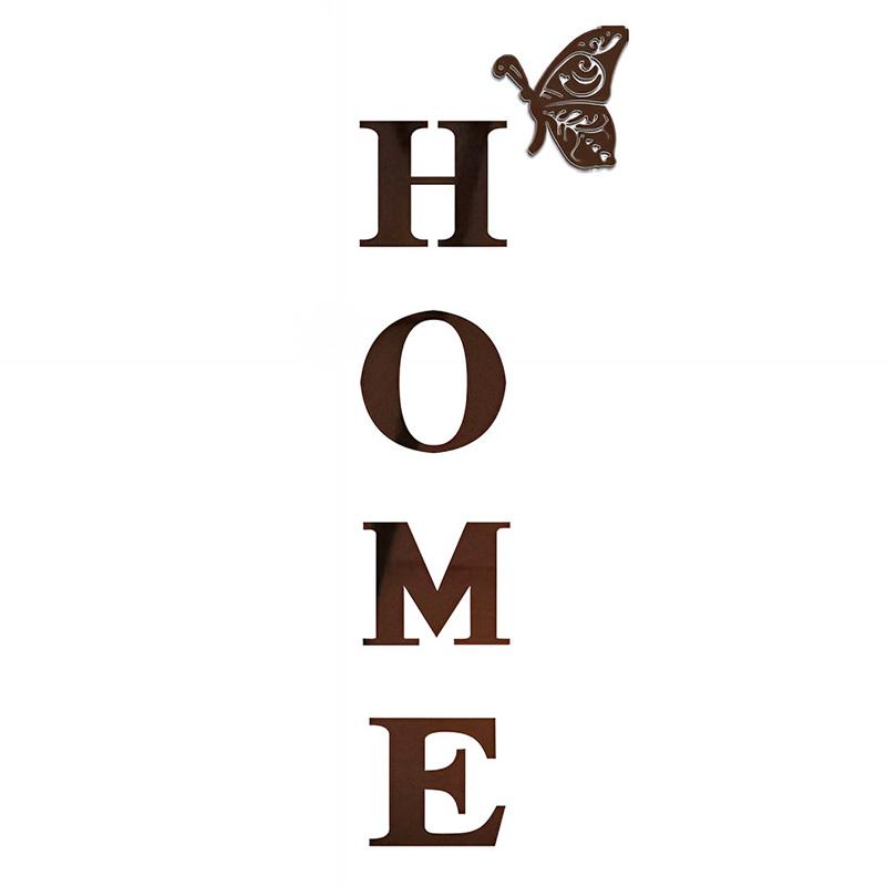 1 комплект акриловая 3D самоклеящаяся наклейка на стену с семейным слоганом, сделай сам, зеркальный домашний декор HOME, съемный английский алфавит