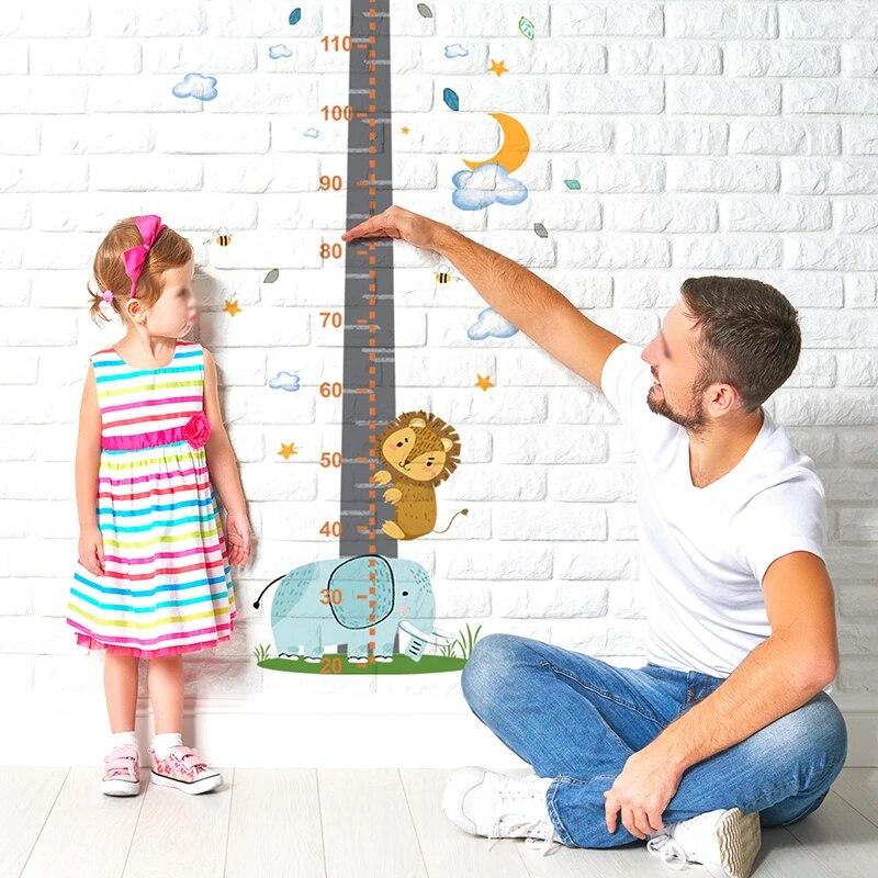 Наклейки на стену, подвесная мультяшная линейка для измерения роста ребенка, наклейка на стену, декоративный реквизит, диаграмма роста детей для спальни и дома