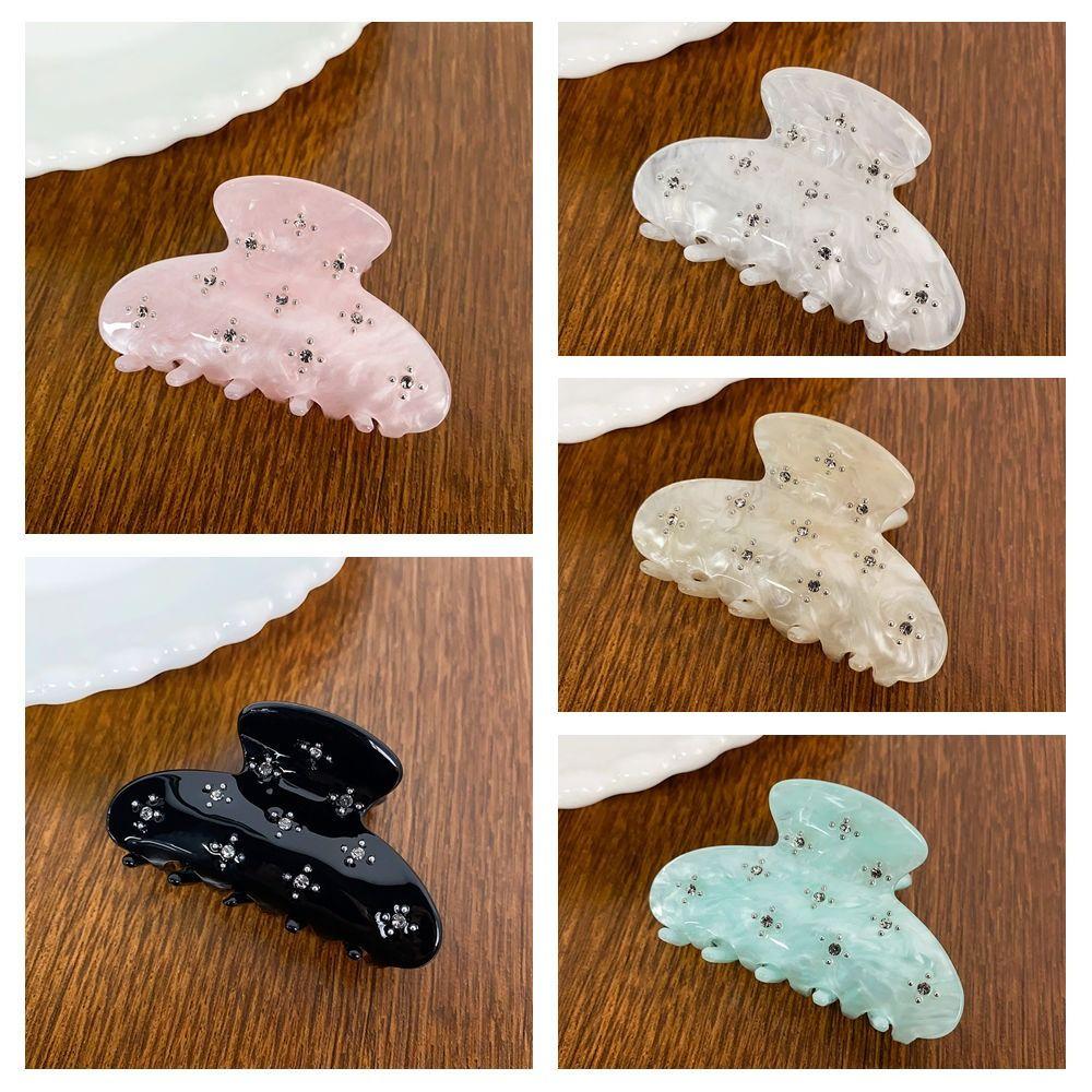 Прозрачная ацетатная заколка для волос со стразами, заколка для волос со стразами в виде бабочки, женская