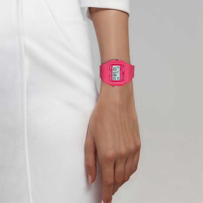 Casio Серия YOUTH - квадраты из силиконового геля, энергичный дофамин, кварцевый механизм, полимерный ремешок, японские и корейские часы, женские часы, розовые F91WC-4A