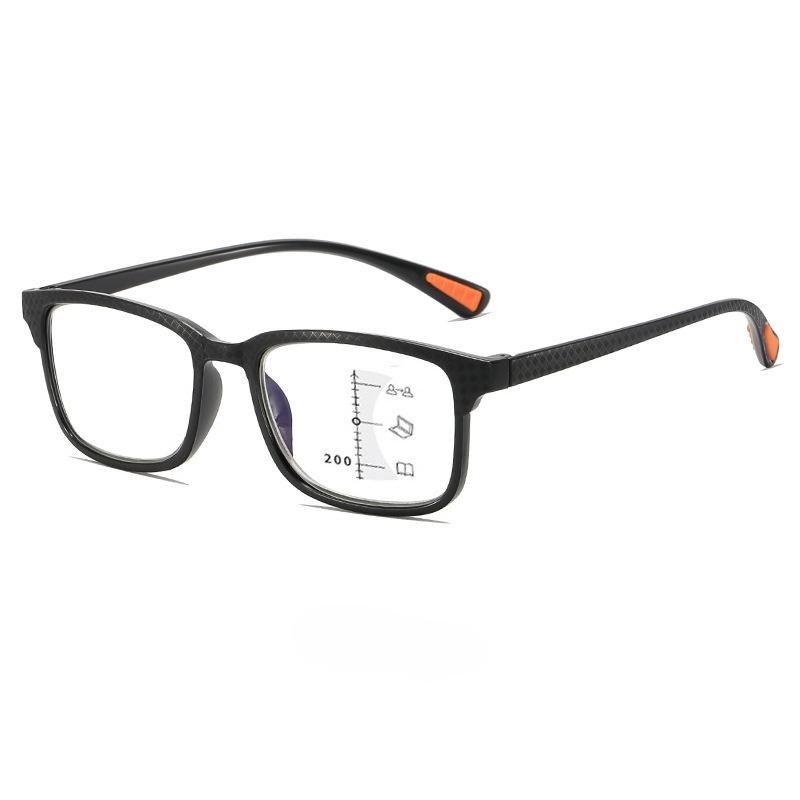 Прогрессивные мультифокальные очки для чтения с защитой от синего света, мужские, женские, модные, квадратная оправа, очки для пресбиопии от +100 до +400