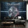 Custom Name,Chicago Blackhawks Wall tapestry, aesthetic printed fabric blanket, suitable for bedroom, living room, and home decor.