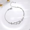 JewelryTop Медь Классический Кристалл Сердце Браслеты Шармы для Женщин Мода Вечеринка Свадебные Ювелирные Изделия Подарки