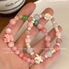 Dopamine Pink Elephant Ceramic Beaded Bracelet for Women - Sweet, Versatile, Niche Design for Students & Girlfriends