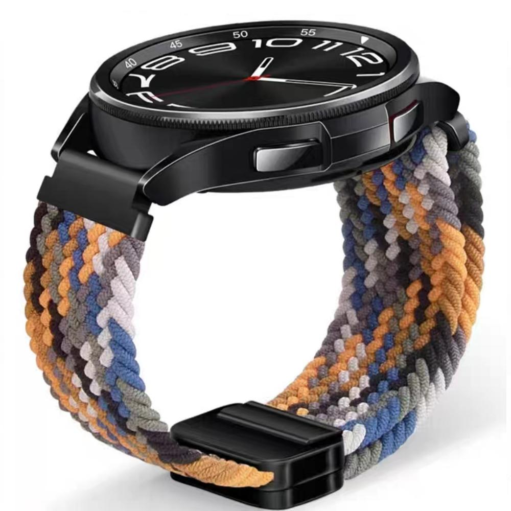 Магнитный ремешок 20 мм 22 мм для Samsung Galaxy Watch 7/6/Classic/5/4/3 Плетеный нейлоновый ремешок для Huawei Watch 4/3/GT6 5 4 Pro Ремешок