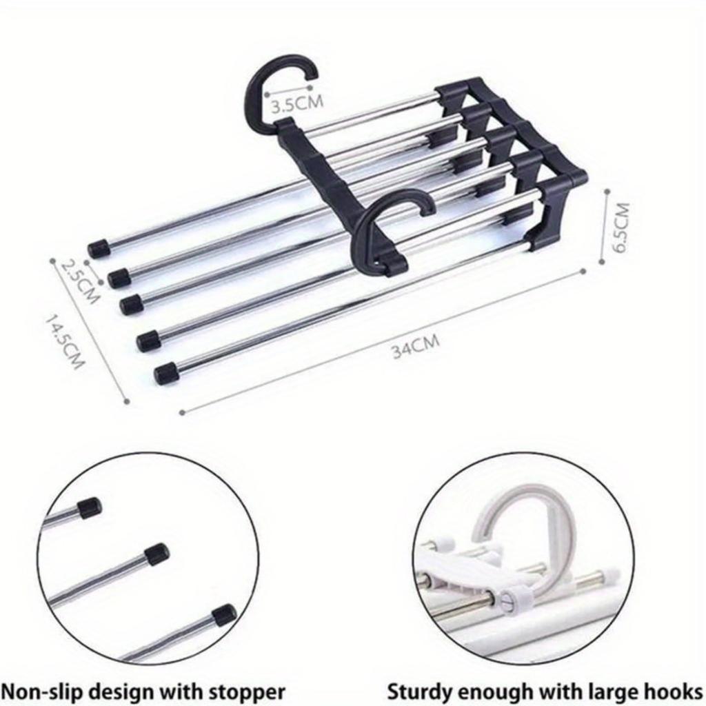 1 шт. 5 в 1 многофункциональный органайзер для шкафа, вешалка, экономящая место стойка для хранения одежды и брюк.