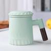 Chaxun Ceramic Tea Mug with Wooden Handle and Infuser