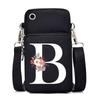 Letter Printing, Black Oblique Span Bag, Mobile Phone Bag, Light To Carry, Vertical Length And Width, Change Bag.