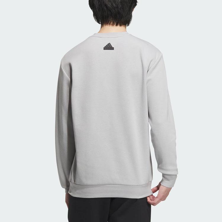 adidas City Escape Letter Logo Print Pullover Sweatshirt Men Tops Light-Grey IT3962