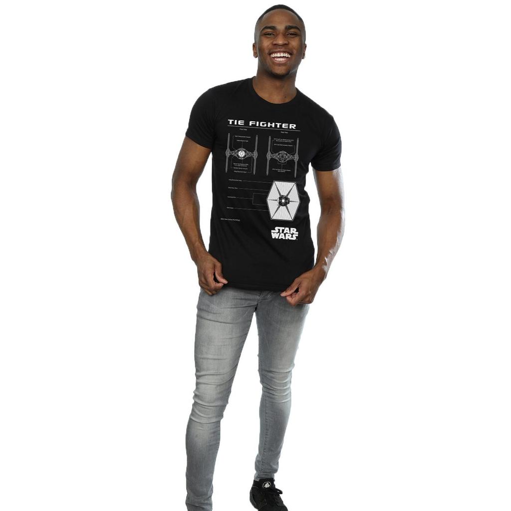 STAR WARS Mens TIE Fighter Blueprint T-Shirt