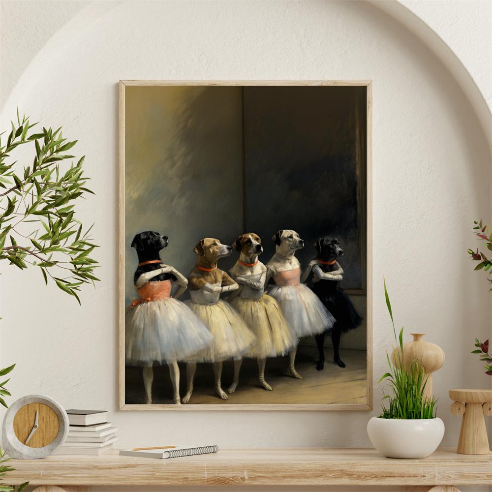Cat With Pearl Earring Print Mona Lisa Cat Classic Art Cat Poster Renaissance Style Wall Art Parody Cat Canvas Painting Decor