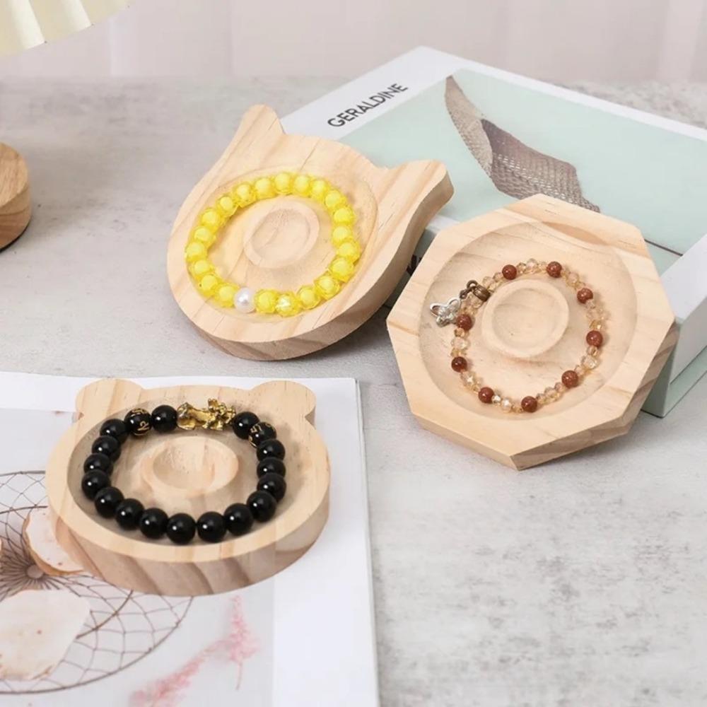 Crystal Bead Plate Solid Wood Bracelet Tray DIY Display of Bracelet Bead Plate for Jewelry Store Storage Handicraft Display Rack